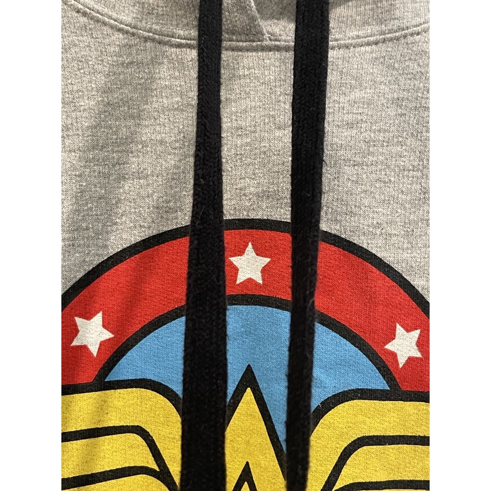 00086 Wonder Woman Hoodie | DC Comics Sweatshirt Medium Gray Pullover - Picture 7 of 9
